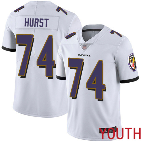 Baltimore Ravens Limited White Youth James Hurst Road Jersey NFL Football 74 Vapor Untouchable